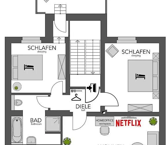 Superior Mit Tropical Feeling L 2 Schlafzimmer Nahe L Messe L Flughafen L Hbf 公寓 杜伊斯堡